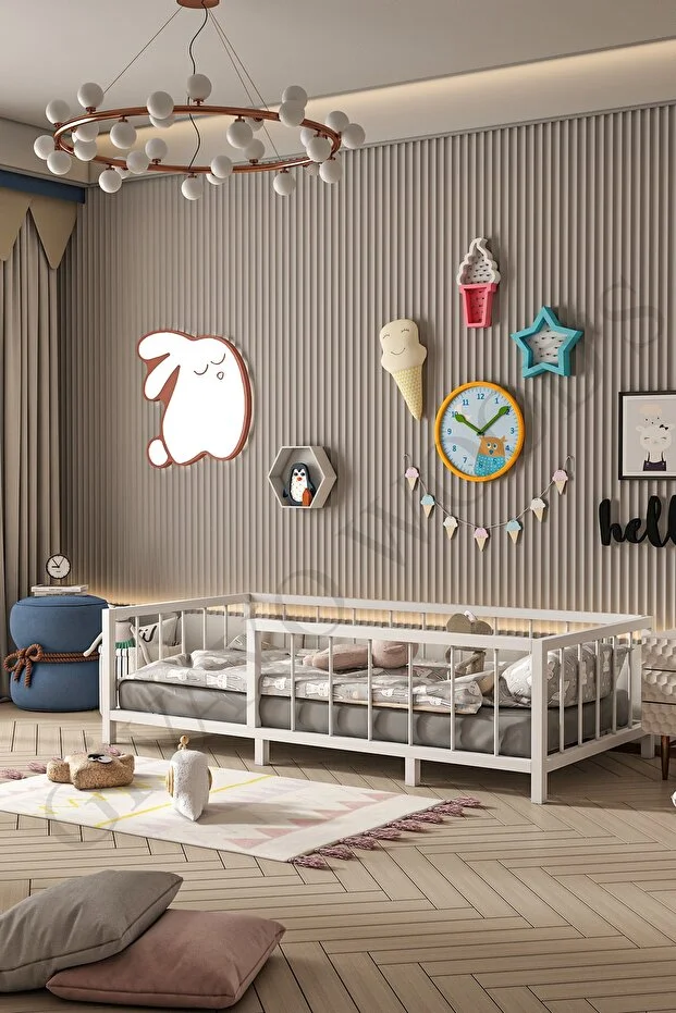 Thorin Bebek Çocuk Montessori MDF Yatak 60x120 Cm İç Yatak Ölçüsü